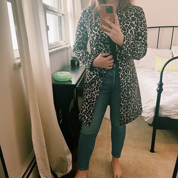 LE CHATEAU Animal Print Spring Coat - Size Small - Picture 2 of 8